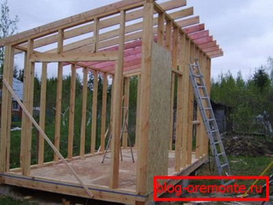 Shed frame with single-sided roof
