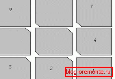 Mounting layout with trimming corners