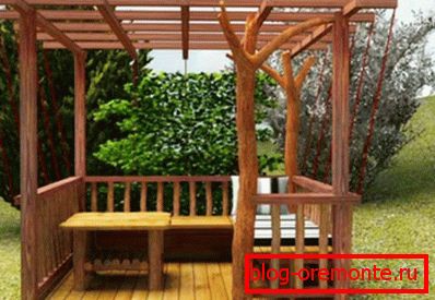 Gazebo after installing railings and cladding