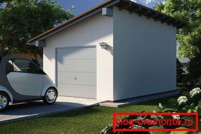 Garage with a lean-to roof