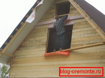 Construction of the gable at the finished roof