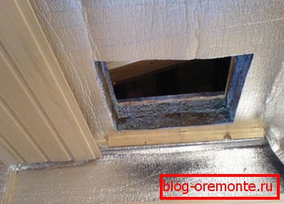 Thermal insulation of the roof of the bath with polystyrene foam
