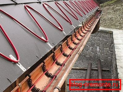 Installation of heating on the overhang and roof gutter