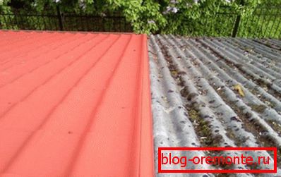 The difference between painted and unpainted slate