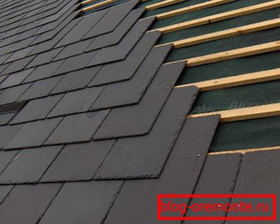 Flat slate roofing