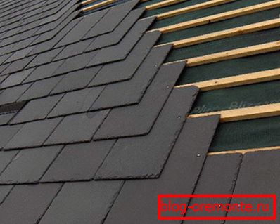 Flat slate roofing