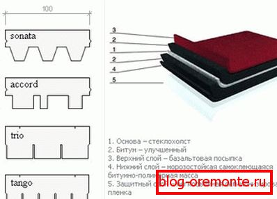 The structure and shape of cutting soft roof