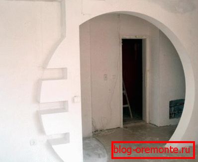 Arch opening from plasterboard