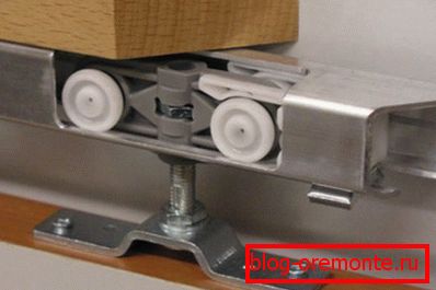 Roller mechanism with a mounting bolt in the guide