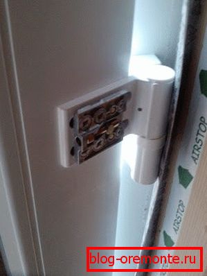 The location of the adjustment screws