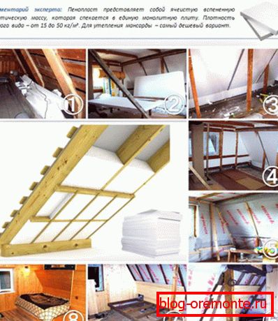 Roof insulation methods from the inside