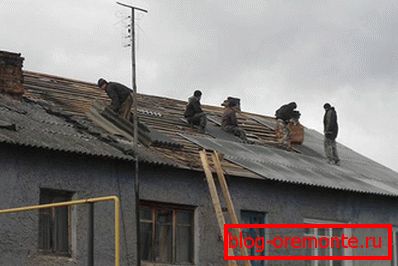 Repair of the roof of an apartment building