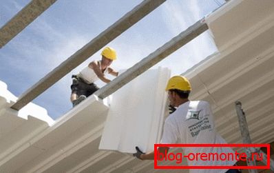 Installation of polystyrene foam