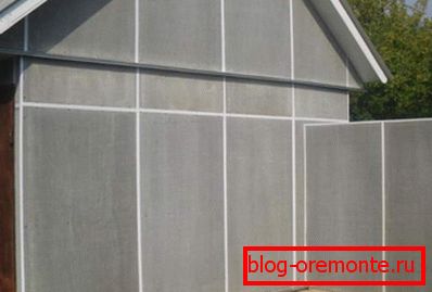 Facade cladding and flat asbestos cement fence