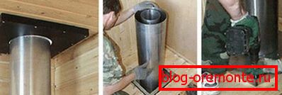 Installation of the chimney duct