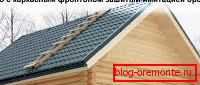 Frame gable trimmed with imitation timber