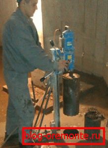 Diamond drilling in the floor Diamond drilling in the floor