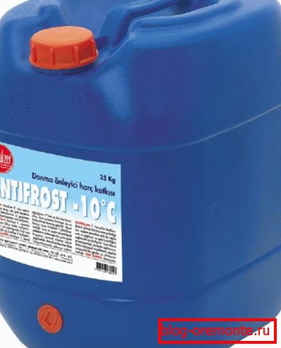 Antifreeze additive that allows you to work at temperatures up to –10 ° C .. Antifreeze additive that allows you to work at temperatures up to –10 ° C ..