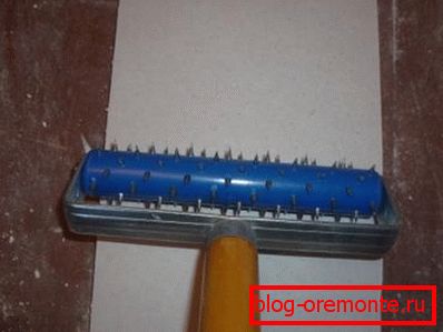 Pierce drywall with needle roller arched doorways