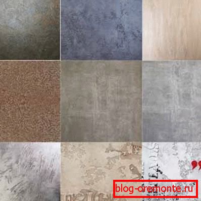 The range of coatings created by plaster on the concrete wall The range of coatings created by plaster on the concrete wall