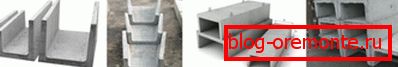 Assortment of concrete products Assortment of concrete products