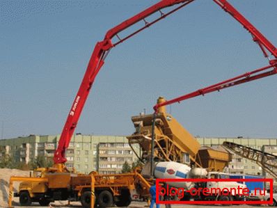 Truck mounted pump with boom extended Truck mounted pump with boom extended