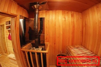 Sauna area inside the log house Sauna area inside the log house