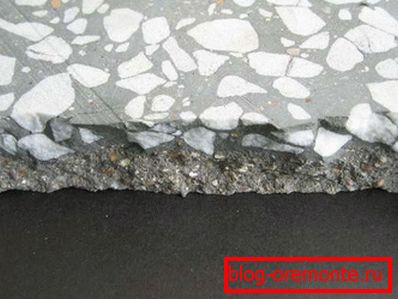 Concrete with marble rubble. Concrete with marble rubble.