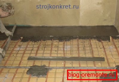 Concreting of the prepared and warmed base Concreting of the prepared and warmed base