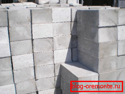 Foam concrete blocks.