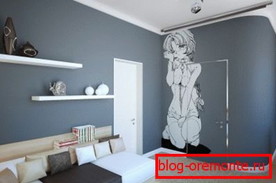 Wall and door decor in it with the help of interior sticker Wall and door decor in it with the help of interior sticker