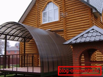Canopy over the porch porch design in a private house