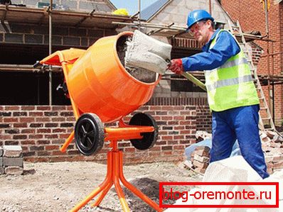 For the kneading need concrete mixer