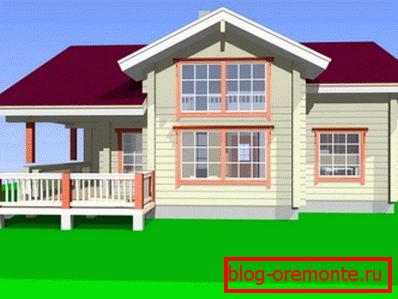 House with an attic and a bath. House with an attic and a bath.