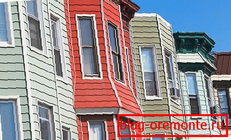 Houses covered with siding