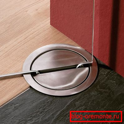 Door closer: installation in the floor version Door closer: installation in the floor version