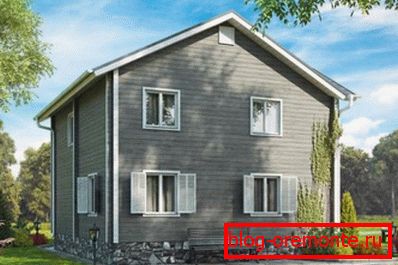 Two-storey house from glued timber Two-storey house from glued timber