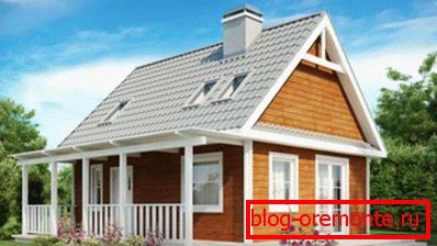 Sketch design of a cottage with an attic. Sketch design of a cottage with an attic.