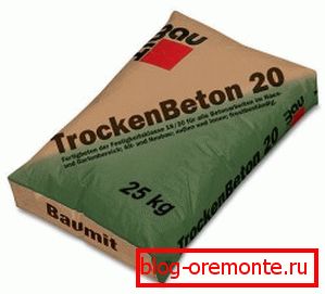 Packed dry concrete Packed dry concrete