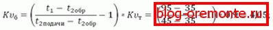 The formula for calculating the balancing valve