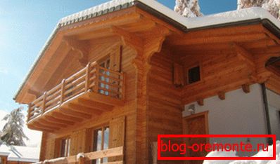Photo of the house from the profiled timber Photo of the house from the profiled timber