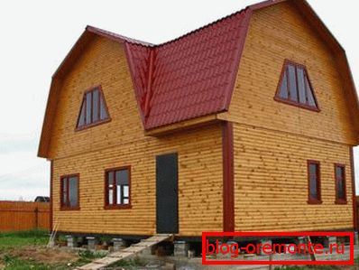Photo of the house sheathed by imitation timber Photo of the house sheathed by imitation timber