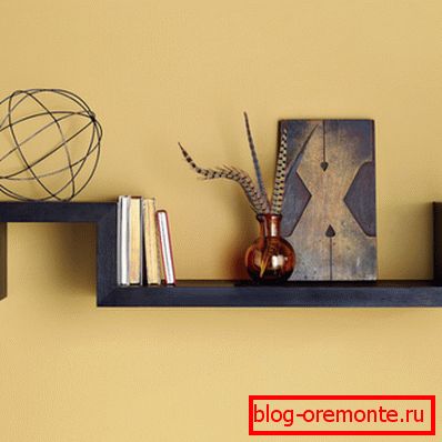 Photo shelves, the installation of which did not go without drilling concrete