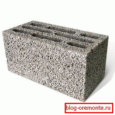 Photo of standard lightweight aggregate block that is commonly used