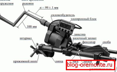 Photo clamp for splitting concrete fin Photo clamp for splitting concrete fin