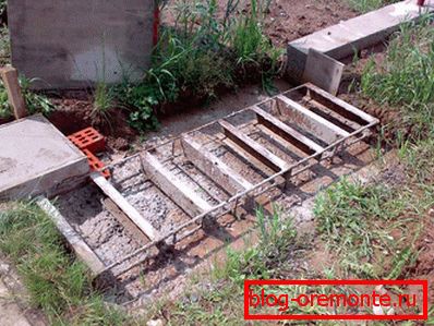Reinforcement of the future foundation foundation for the gate