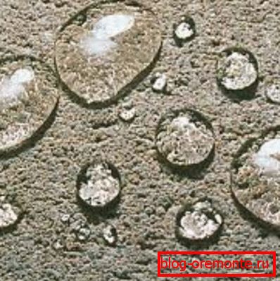 Hydrophobicity - property of concrete treated with primer Hydrophobicity - property of concrete treated with primer