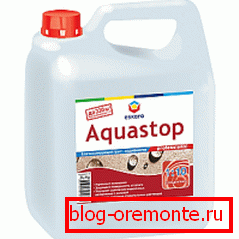 The waterproofing primer for a concrete floor Akvastop The waterproofing primer for a concrete floor Akvastop