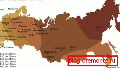 The depth of soil freezing in the regions of the Russian Federation. The depth of soil freezing in the regions of the Russian Federation.