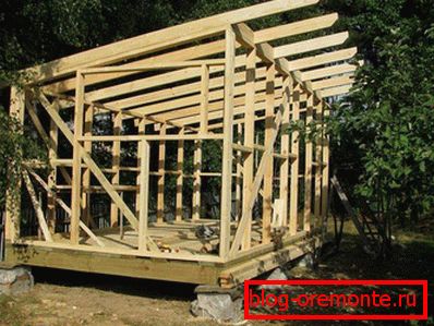 Shed roof rafters